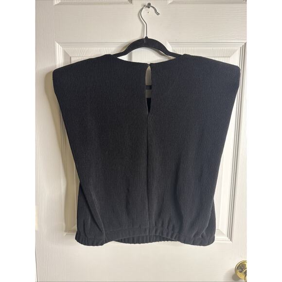 Anthropologie Maeve Endless Rose Textured Muscle Tee Black Size L - Picture 5 of 7